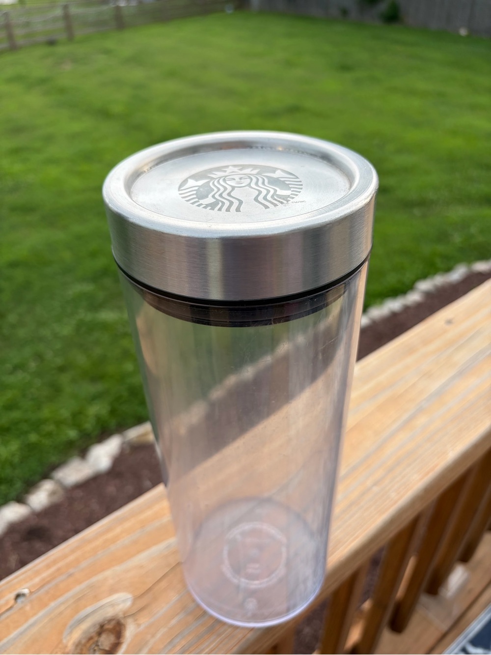Rare 2010 Starbucks Coffee Bean Canister Airtight Clear Acrylic Storage Jar 11”
